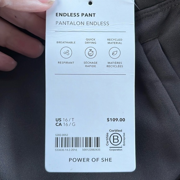 NWT Athleta Endless Truffle Pants size 16/T - Picture 9 of 11